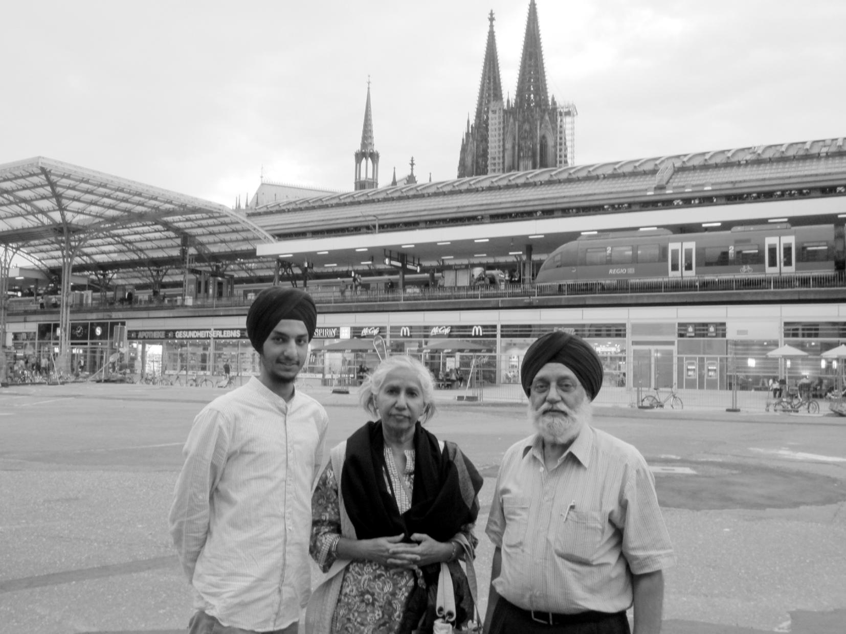 Livleen with a Sikh immigrant and his son, Germany Cologne